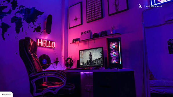 Neon and LED signs for gaming rooms